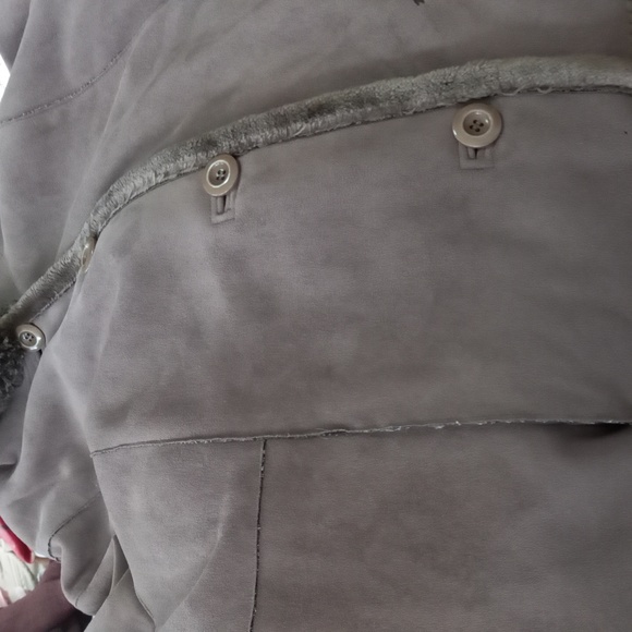 Novelti Plus 3X faux fur jacket with hoodie khaki/olive color - Picture 13 of 15